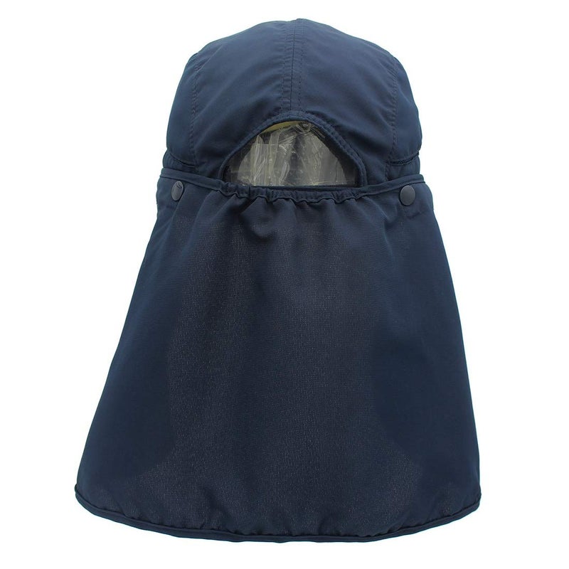 LLmoway Men Sun Caps Flap Hats Quick Dry Breathable Baseball Cap UV Protection Fishing Cap Navy Blue - Image 2